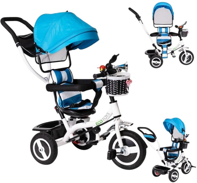 Триколісний велосипед EcoToys JM-066-9L Blue (5903089063315) - зображення 8