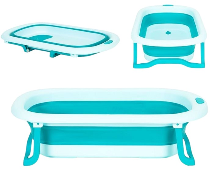 Дитяча ванночка EcoToys складна з зливом HA-B37 Blue (5903769979974) - зображення 4