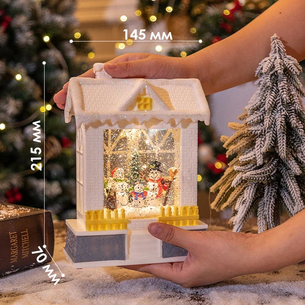 Декоративный рождественский домик Lesko 751574747 White музыкальная шкатулка рождественское украшение - изображение 3