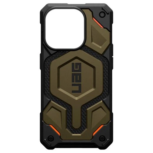 Противоударный чехол UAG Monarch Pro Kevlar® with MagSafe Kevlar Elemental Green для iPhone 15 Pro (11422111397B) - изображение 6