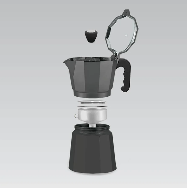 Кофеварка гейзерная алюминиевая Maestro 450мл черная (MR-1666-9-BLACK) - изображение 2
