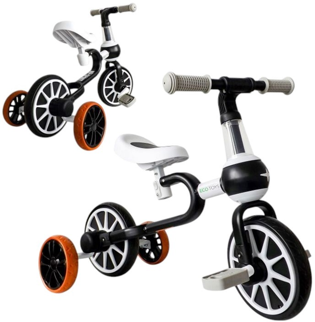 Біговел EcoToys педалі бічні колеса 4в1 LC-V1311 Black (5903089068259) - зображення 10