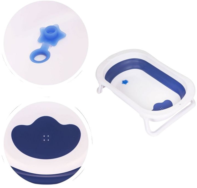 Дитяча ванночка EcoToys складна з зливом HA-B27 Blue (5903769976997) - зображення 8