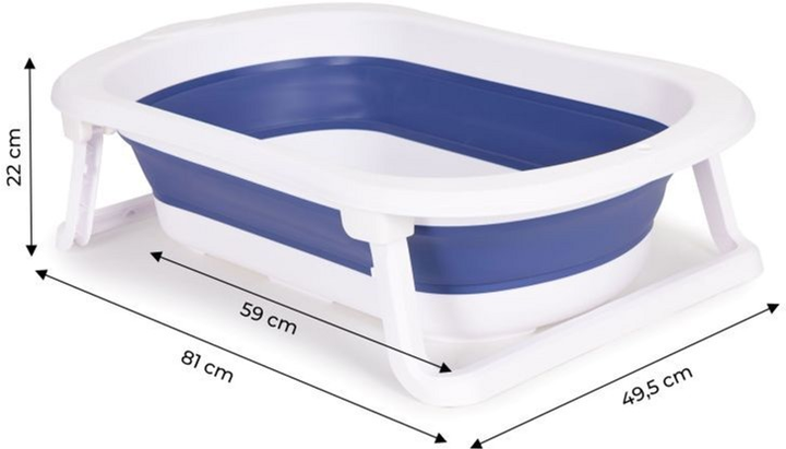 Дитяча ванночка EcoToys складна з зливом HA-B27 Blue (5903769976997) - зображення 9