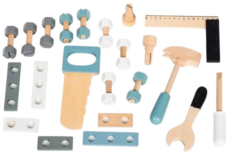 Zestaw do gry EcoToys Stół narzędziowy drewniany 32 elementy 1172 (5903089063094) - obraz 3