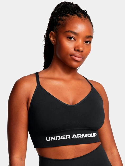 Спортивный топ для фитнеса женский Under Armour Vanish Seamless Low Bra 1384417-001 L Черный (196886942982) - изображение 3