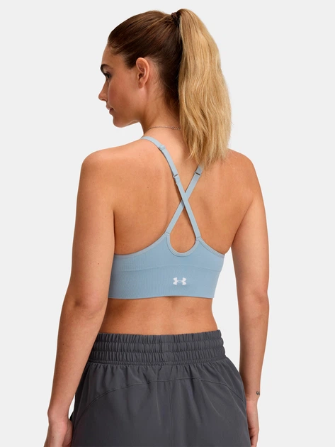 Спортивный топ женский Under Armour Vanish Seamless Low Bra 1384417-466 S Голубой (197778985582) - изображение 2