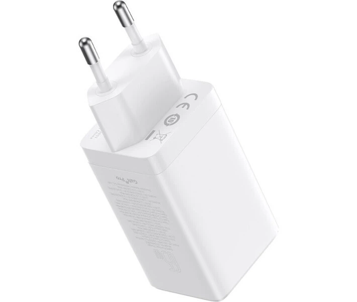 Зарядное устройство 65W 3 порта Baseus Gan 5 Pro CCGP120202 блок питания белый - изображение 2