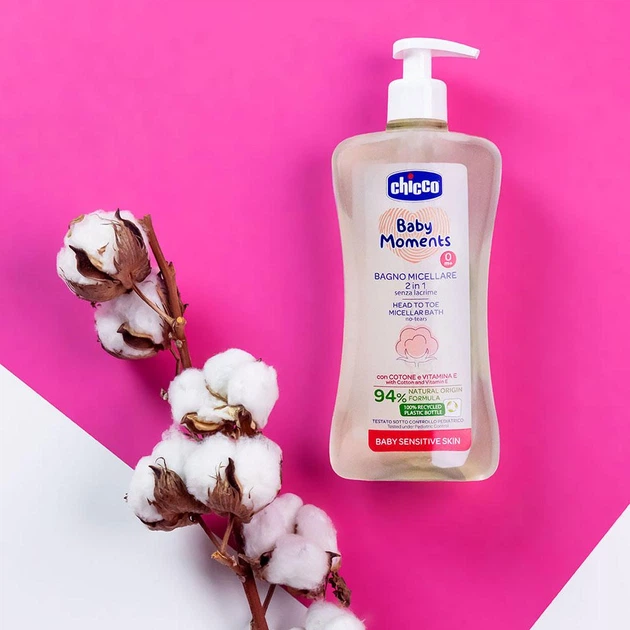 Шампунь-гель мицеллярный для чувствительной кожи Chicco Baby Moments "Без слез", 500 мл - изображение 5
