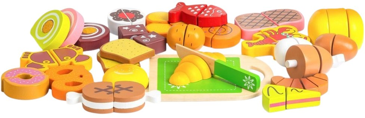 Набір для гри EcoToys Дерев'яна їжа для нарізання 23 штуки TL87115 (5903089065593) - зображення 3