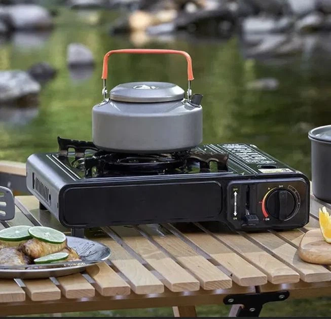 Портативна газова плита Portable Gas Stove з адаптером у пластиковому кейсі - зображення 3