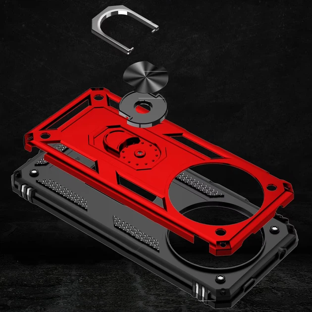 Ударопрочный чехол Serge Ring for Magnet для Xiaomi Redmi 14C / Poco C75 Красный Без бренда - Фото 3 Ударопрочный чехол Serge Ring for Magnet для Xiaomi Redmi 14C / Poco C75 Красный Без бренда - изображение 3