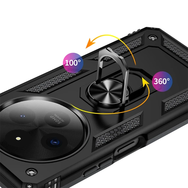 Удароміцний чохол Serge Ring for Magnet для Xiaomi Redmi 14C / Poco C75 Чорний Без бренду - зображення 5