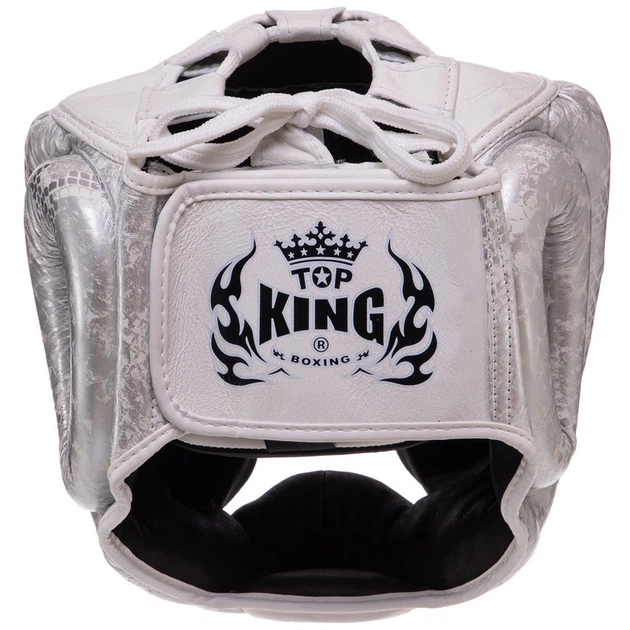 Шлем боксерский KING TKHGSS-02 белый-серебряный, размер S, обхват головы 50-54 см - Фото 4 Шлем боксерский KING TKHGSS-02 белый-серебряный, размер S, обхват головы 50-54 см - изображение 4