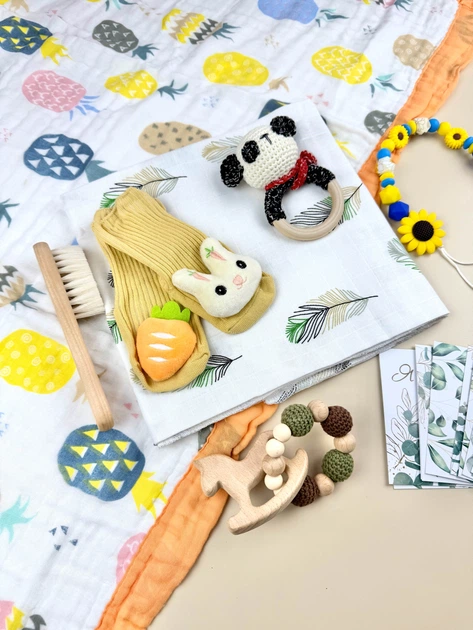 Подарунковий набір “Привіт Світ” з пледом №6 новонародженому на виписку - Фото 3 Подарунковий набір “Привіт Світ” з пледом №6 новонародженому на виписку - изображение 3