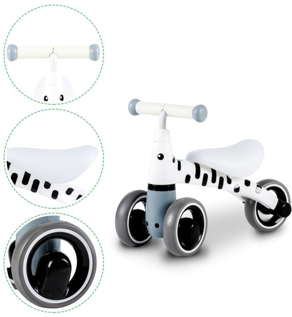 Rowerek biegowy EcoToys Zebra LB1603 White (5903089062264) - obraz 9