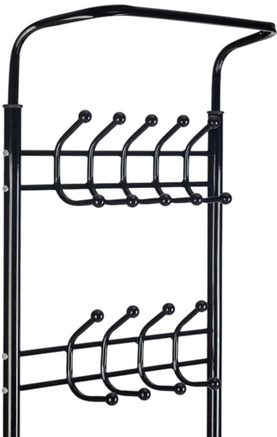 Wieszak na ubrania ModernHome by Multistore z półkami Czarny (5903089065821) - obraz 6