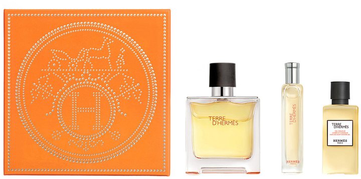 Zestaw męski Hermes Terre D'Hermes Perfumy 75 ml + Perfumy 15 ml + Żel pod prysznic 40 ml (3346130438359) - obraz 3