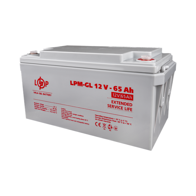 Акумулятор гелевий LogicPower LPM-GL 12 - 65 AH - Фото 3 Акумулятор гелевий LogicPower LPM-GL 12 - 65 AH - зображення 3