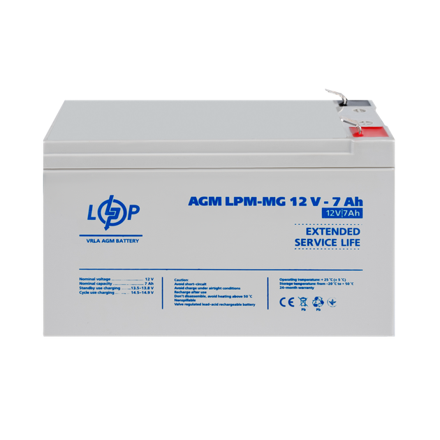 Аккумулятор мультигелевый LogicPower AGM LPM-MG 12 - 7Ah - Фото 2 Аккумулятор мультигелевый LogicPower AGM LPM-MG 12 - 7Ah - изображение 2