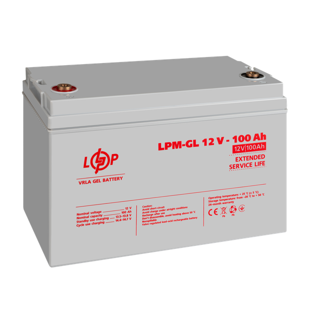 Акумулятор гелевий LogicPower LPM-GL 12 - 100 AH - зображення 4