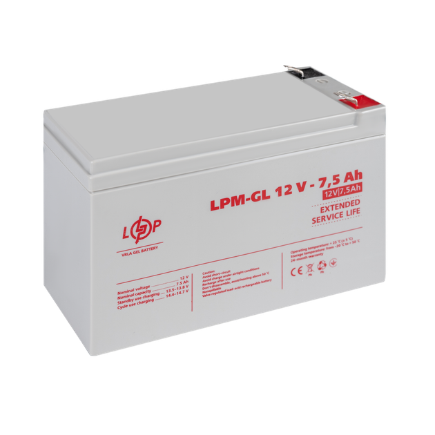 Аккумулятор гелевый LogicPower LPM-GL 12 - 7.5 AH - Фото 3 Аккумулятор гелевый LogicPower LPM-GL 12 - 7.5 AH - изображение 3