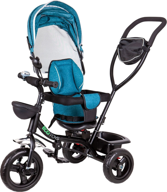 Rowerek trójkołowy EcoToys JM-066-9L Green/Blue (5903089065463) - obraz 6