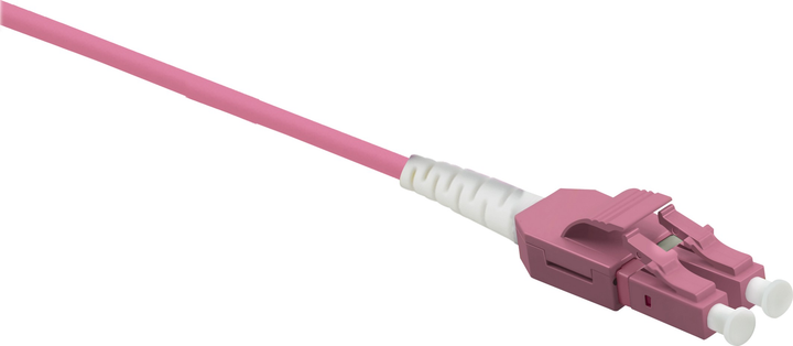 Patchcord światłowodowy Helos Uniboot LC/LC Duplex 50/125µm OM4 7.5 m Pink (4005938733590) - obraz 1