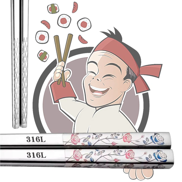Палички для їжі BauTech Chopsticks із нержавіючої сталі в китайському стилі Троянди Сріблястий (1015-464-00) - зображення 7
