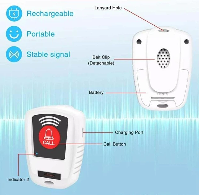 Бездротова кнопка виклику Daytech Caregiver CC20 - зображення 5