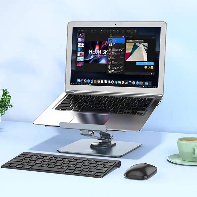 Подставка для ноутбука HOCO PH52 Plus Might metal rotating laptop holder 15.6" Metal Gray - Фото 6 Подставка для ноутбука HOCO PH52 Plus Might metal rotating laptop holder 15.6" Metal Gray - изображение 6