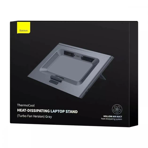 Подставка для ноутбука Baseus ThermoCool Heat-Dissipating Laptop Stand (Turbo Fan Version), 21" grey - изображение 5