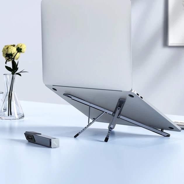 Металлическая подставка для ноутбука Hoco HD9, 15.6" metal gray - Фото 9 Металлическая подставка для ноутбука Hoco HD9, 15.6" metal gray - изображение 9