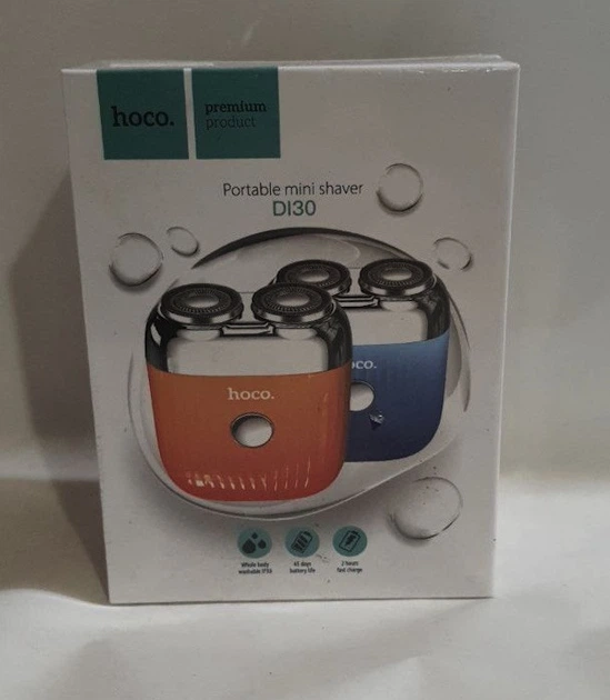 Портативная мужская роторная электробритва 3Вт HOCO Portable mini shaver DI30 IPX6 Оранжевая - изображение 8