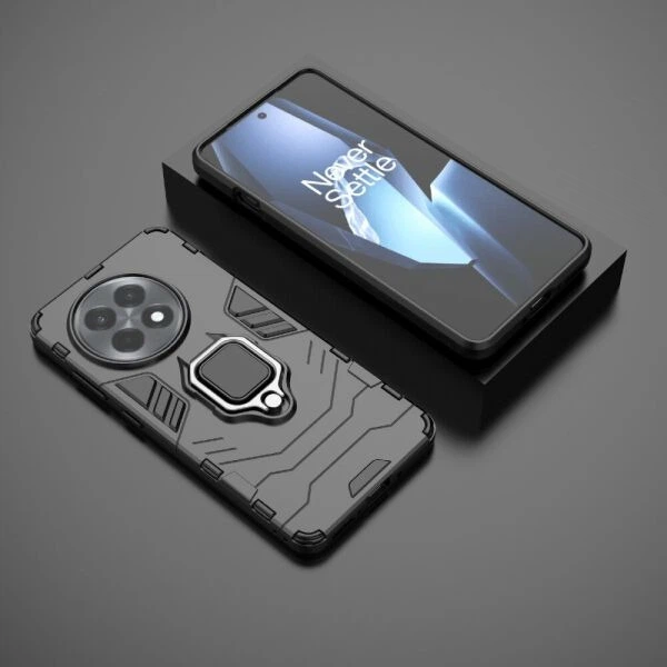 Чохол з підставкою Deexe Hybrid Case для OnePlus 13R / Ace 5 / Ace 5 Pro - Black - зображення 4