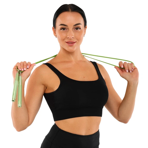 Скакалка скоростная кроссфит с подшипником и стальным тросом LiveUp Speed Jump Rope 8283 длина 3м Green - Фото 7 Скакалка скоростная кроссфит с подшипником и стальным тросом LiveUp Speed Jump Rope 8283 длина 3м Green - изображение 7