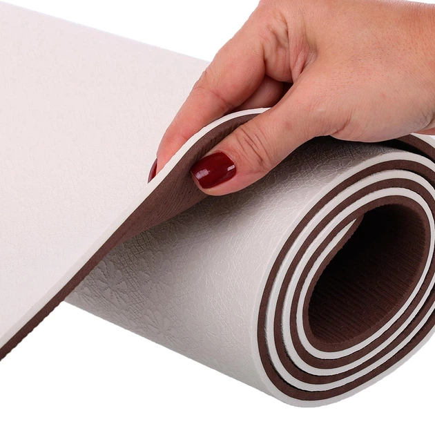 Коврик для фитнеса и йоги Bloom Flowers Yoga Mat 7031 размер 183x66x0,7см White-Brown - изображение 3