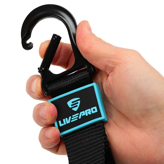 Ручки с карабинами для эспандеров резинок и тренажеров FIT HOOK HANDLES LivePro 2шт LP8706 - изображение 7