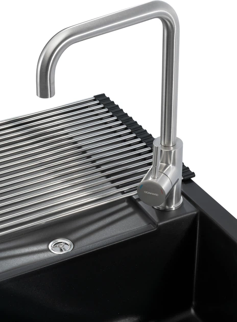 Кухонна мийка GRANADO Valencia R 4-в-1 Black Shine зі змішувачем та металевим килимком - зображення 5