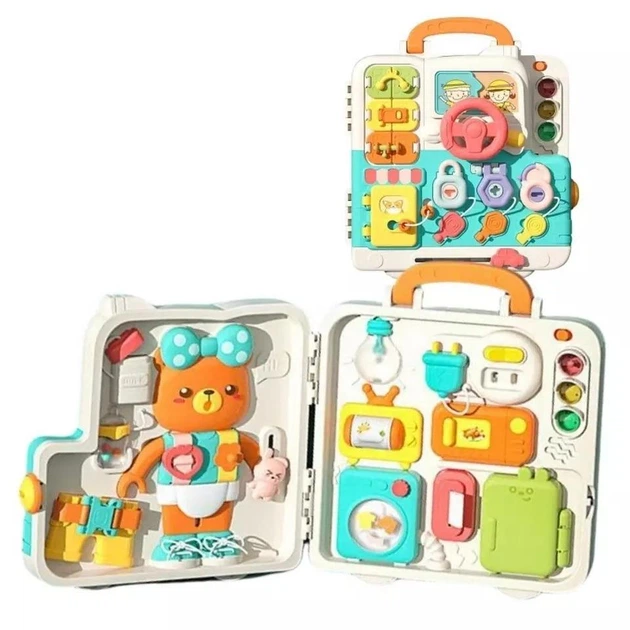 Детский игровой развивающий бизиборд W TOYS для малышей от 18 мес с украинской озвучкой и подсветкой - изображение 2