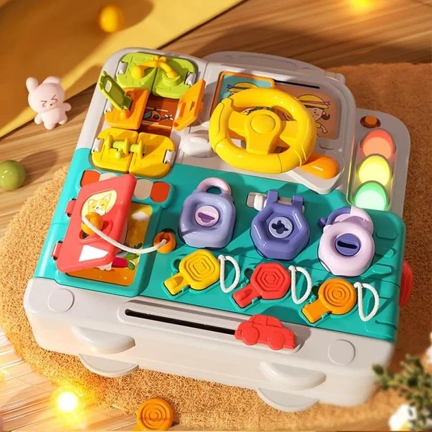 Детский игровой развивающий бизиборд W TOYS для малышей от 18 мес с украинской озвучкой и подсветкой - изображение 6