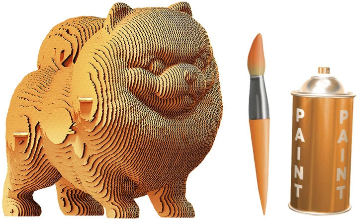 3D пазл-конструктор Cartonic 3D Puzzle Pomeranian spitz Померанский шпиц Картонный (CARTSPITS) - изображение 9