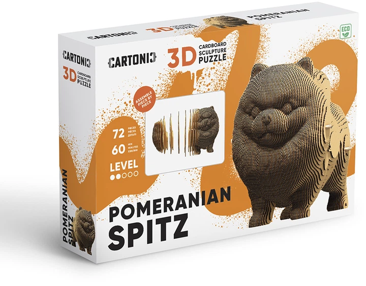 3D пазл-конструктор Cartonic 3D Puzzle Pomeranian spitz Померанский шпиц Картонный (CARTSPITS) - изображение 10