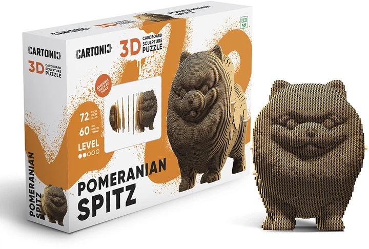 3D пазл-конструктор Cartonic 3D Puzzle Pomeranian spitz Померанский шпиц Картонный (CARTSPITS) - изображение 11