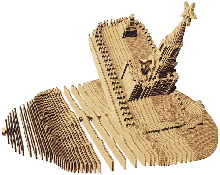 3D пазл-конструктор Cartonic 3D Puzzle The end of russian warship Русский военный корабль все… Картонный (CARTEND) - изображение 6