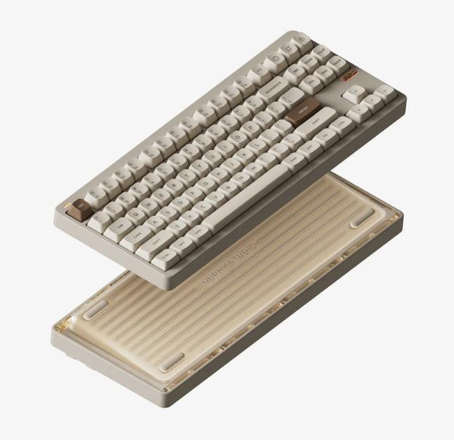 Беспроводная механическая клавиатура NuPhy Gem80 / Raspberry (linear, 46 gf) / Color - Cosmic Mocha / Hot-Swappable, RGB, ANSI US - изображение 1