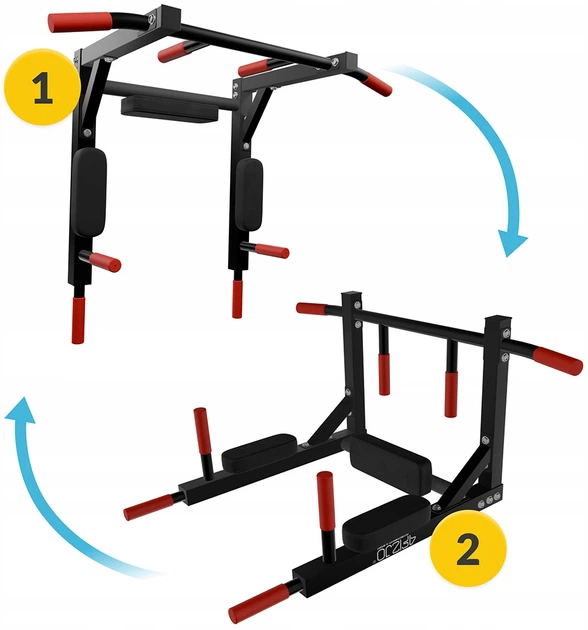 Турник-брусья навесной 4FIZJO 2 в 1 Black (P-5905973402644) - изображение 4