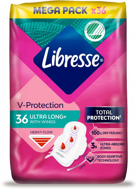 Гігієнічні прокладки Libresse Ultra Long Wings 3 мм 36 шт. (7322540536836) - зображення 2