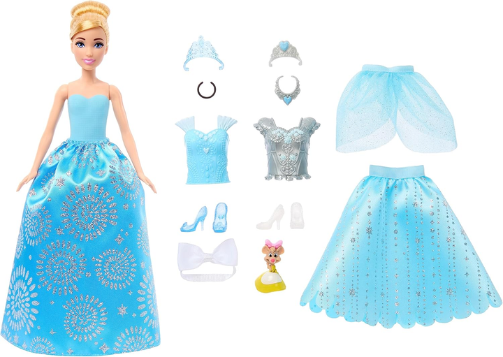 Лялька Mattel Disney Princesses Попелюшка Модні сюрпризи JCR96 WB2 з аксесуарами (194735275410) - зображення 6