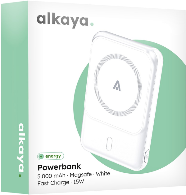 Powerbank alkaya Thor MagSafe Slim 5000 mAh 15W White (PB-40004) - obraz 5